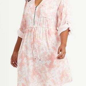 Torrid Mini Challis Zip-Front Shirt Dress (#010)